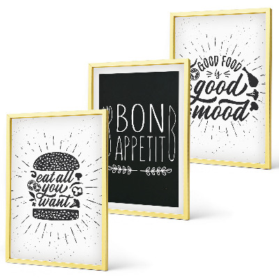 Set di quadri incorniciati Grafica cibo culinario slogan