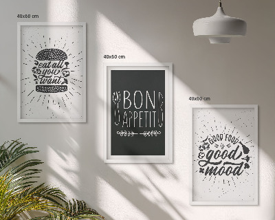 Set di quadri incorniciati Grafica cibo culinario slogan