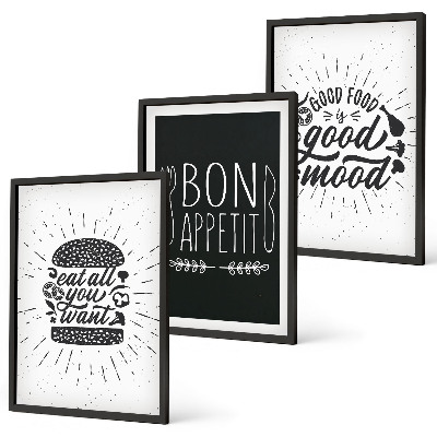 Set di quadri incorniciati Grafica cibo culinario slogan