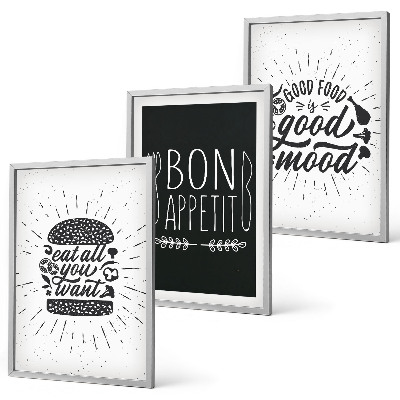 Set di quadri incorniciati Grafica cibo culinario slogan