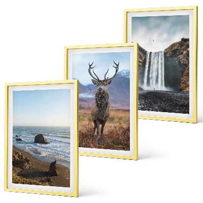 Set di 3 quadri Paesaggi montani con cascata