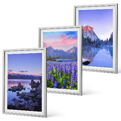 Set di 3 quadri Paesaggi montani con acqua e cielo
