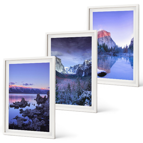 Set di quadri incorniciati Paesaggi montani, tramonto, acqua