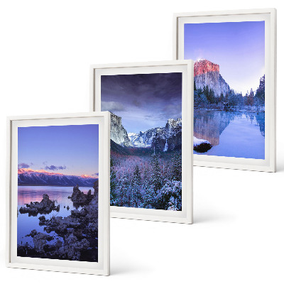 Set di quadri incorniciati Paesaggi montani, tramonto, acqua