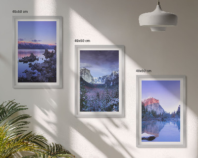 Set di quadri incorniciati Paesaggi montani, tramonto, acqua