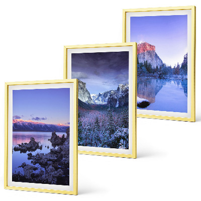 Set di quadri incorniciati Paesaggi montani, tramonto, acqua