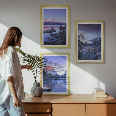 Set di quadri incorniciati Paesaggi montani, tramonto, acqua
