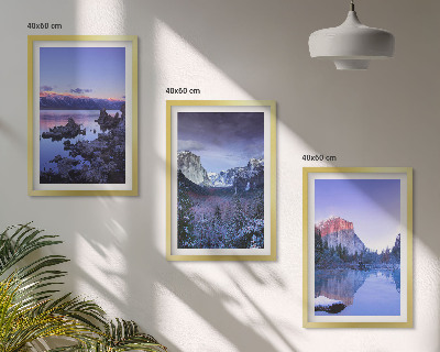 Set di quadri incorniciati Paesaggi montani, tramonto, acqua