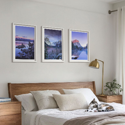 Set di quadri incorniciati Paesaggi montani, tramonto, acqua
