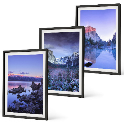 Set di quadri incorniciati Paesaggi montani, tramonto, acqua