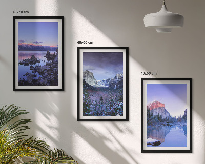 Set di quadri incorniciati Paesaggi montani, tramonto, acqua