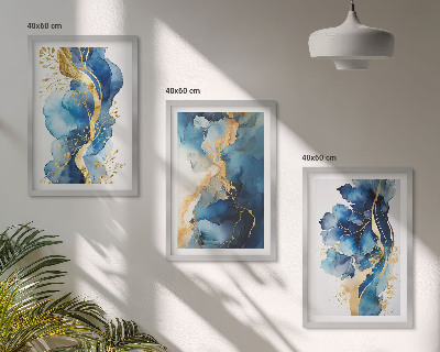 Set di quadri incorniciati Motivi astratti blu