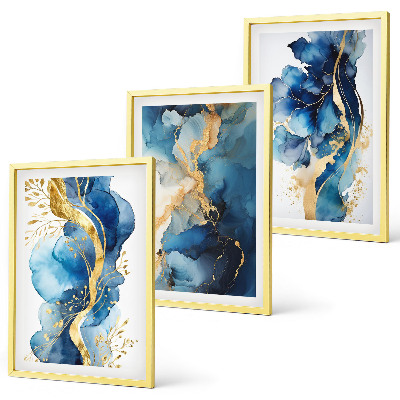 Set di quadri incorniciati Motivi astratti blu