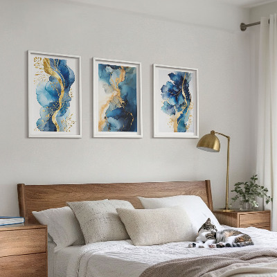 Set di quadri incorniciati Motivi astratti blu