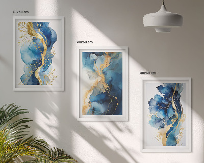 Set di quadri incorniciati Motivi astratti blu