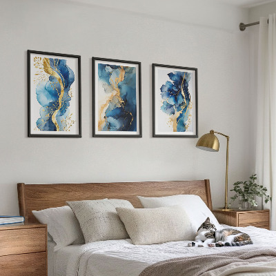 Set di quadri incorniciati Motivi astratti blu