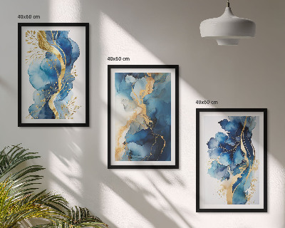 Set di quadri incorniciati Motivi astratti blu