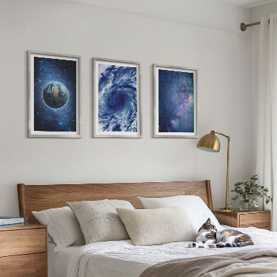 Set di quadri incorniciati Tempesta spaziale terrestre Galassia
