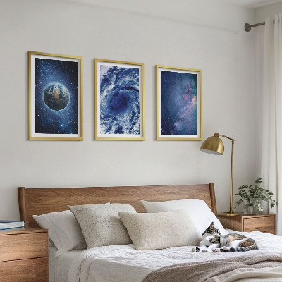 Set di quadri incorniciati Tempesta spaziale terrestre Galassia