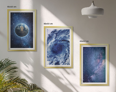 Set di quadri incorniciati Tempesta spaziale terrestre Galassia