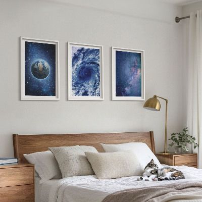 Set di quadri incorniciati Tempesta spaziale terrestre Galassia