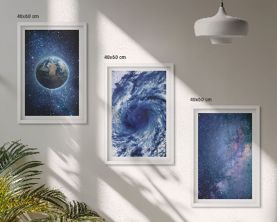 Set di quadri incorniciati Tempesta spaziale terrestre Galassia