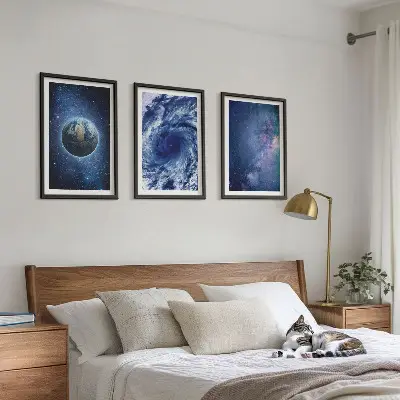 Set di quadri incorniciati con motivo galassia tempesta spaziale terrestre