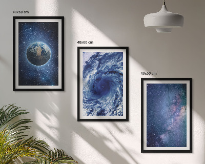 Set di quadri incorniciati Tempesta spaziale terrestre Galassia