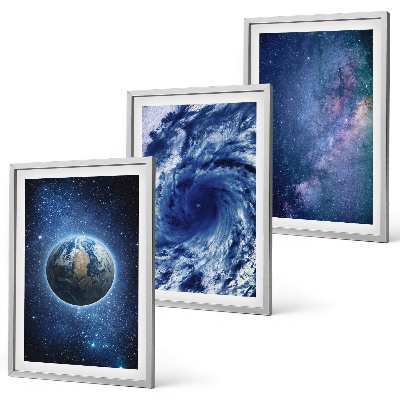 Set di quadri incorniciati Tempesta spaziale terrestre Galassia