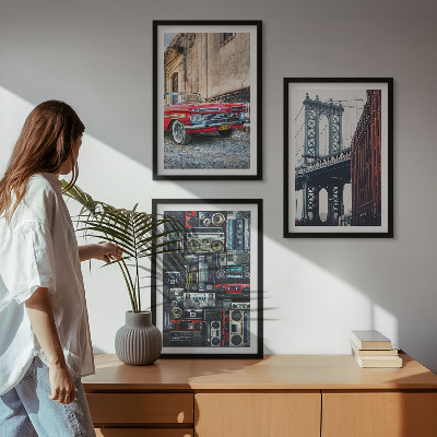 Composizione di quadri Vecchio ponte automobilistico di Brooklyn, audio retrò