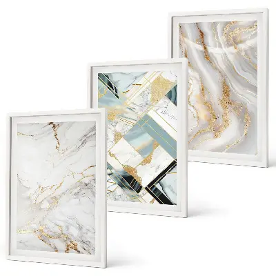 Set di 3 quadri con eleganti motivi marmorizzati