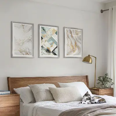 Set di 3 quadri con eleganti motivi marmorizzati