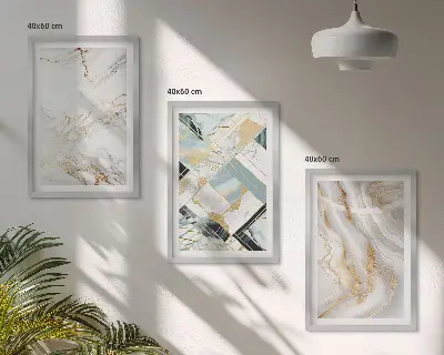 Set di 3 quadri con eleganti motivi marmorizzati