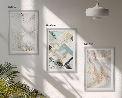 Set di 3 quadri Eleganti motivi marmorizzati