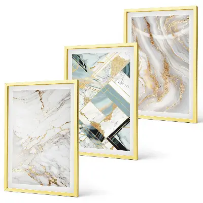Set di 3 quadri con eleganti motivi marmorizzati