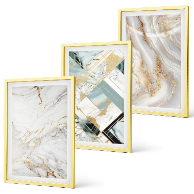 Set di 3 quadri Eleganti motivi marmorizzati