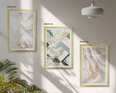 Set di 3 quadri con eleganti motivi marmorizzati