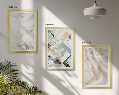 Set di 3 quadri Eleganti motivi marmorizzati