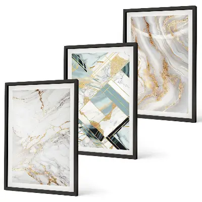 Set di 3 quadri con eleganti motivi marmorizzati