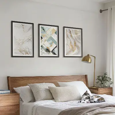 Set di 3 quadri con eleganti motivi marmorizzati