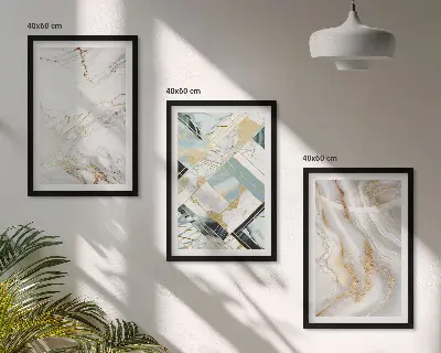 Set di 3 quadri con eleganti motivi marmorizzati