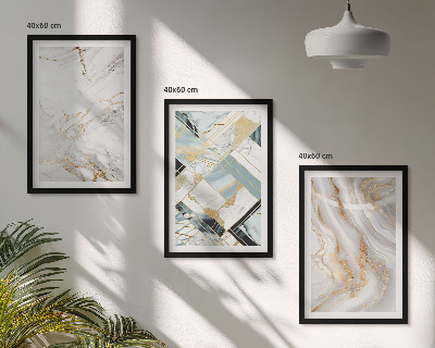 Set di 3 quadri Eleganti motivi marmorizzati