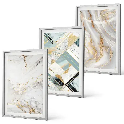 Set di 3 quadri con eleganti motivi marmorizzati