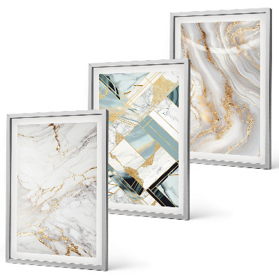 Set di 3 quadri Eleganti motivi marmorizzati