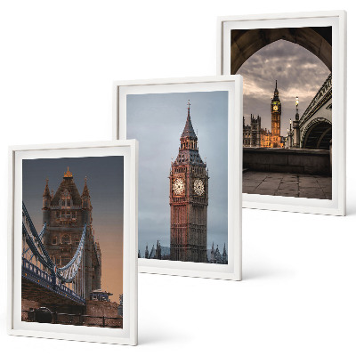 Set di quadri incorniciati Orologio Big Ben del ponte di Londra