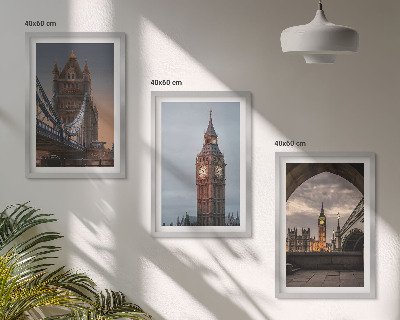 Set di quadri incorniciati Orologio Big Ben del ponte di Londra