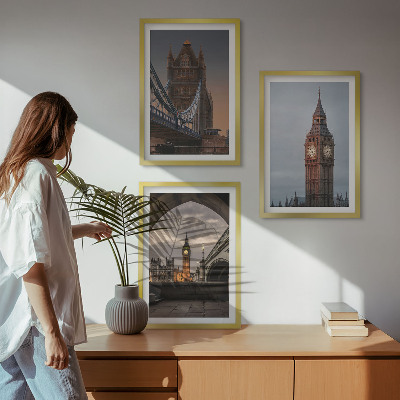 Set di quadri incorniciati Orologio Big Ben del ponte di Londra