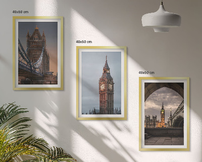 Set di quadri incorniciati Orologio Big Ben del ponte di Londra