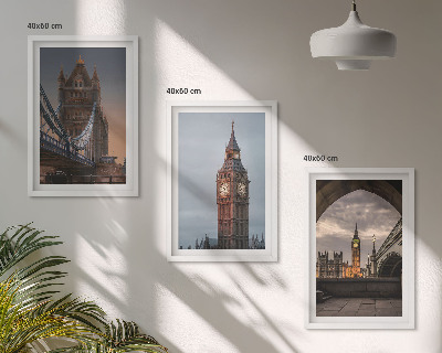 Set di quadri incorniciati Orologio Big Ben del ponte di Londra