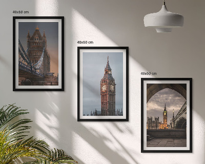 Set di quadri incorniciati Orologio Big Ben del ponte di Londra